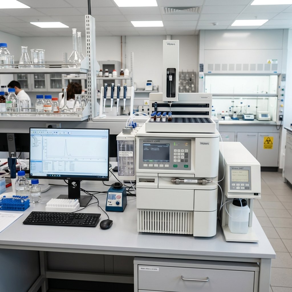 Waters Alliance HPLC system in a professional analytical laboratory